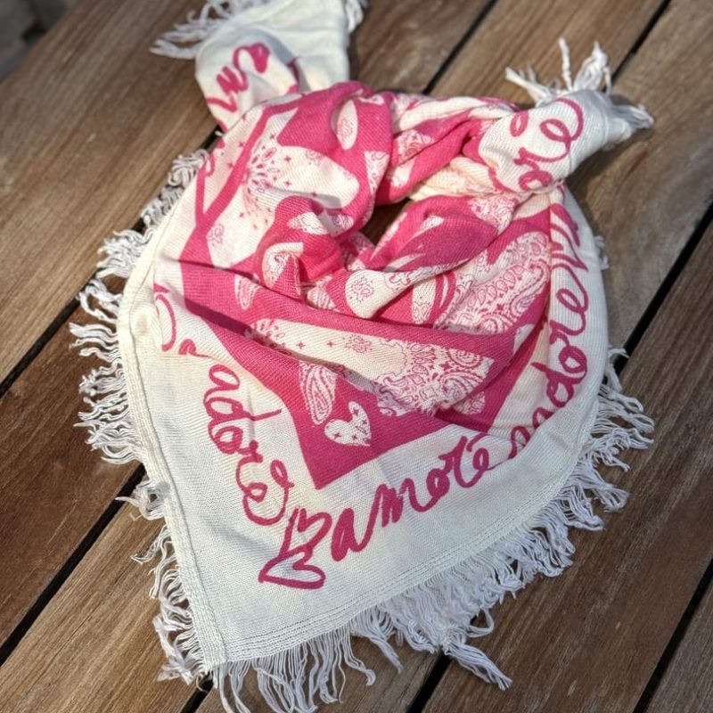 Echarpe Leia Amore Ecru Rose 1 Echarpe Leia Amore Ecru Rose 1